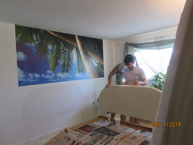 Chris and Josh put a new Wallpaper in our bedroom/Chris a Josh davaji novou tapetu v nasi loznici