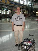 9/1/11 Ritchie waiting for us at the airport in Stuttgart