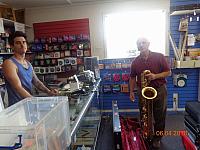 He repairs music instruments DSC08984